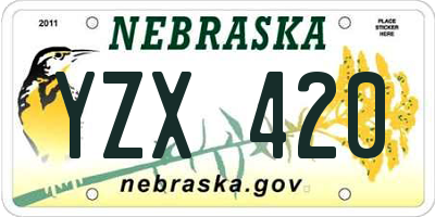 NE license plate YZX420