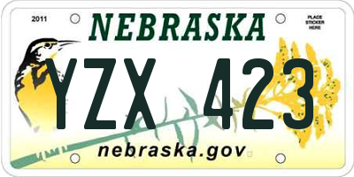 NE license plate YZX423
