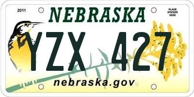 NE license plate YZX427