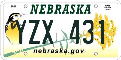 NE license plate YZX431