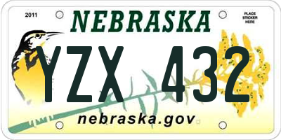 NE license plate YZX432