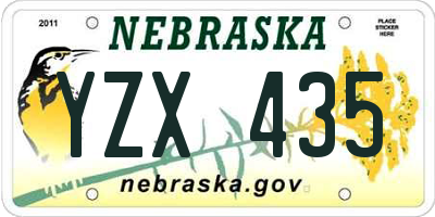 NE license plate YZX435