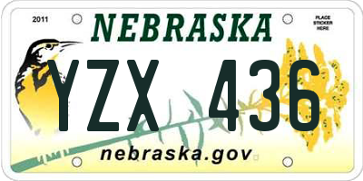 NE license plate YZX436