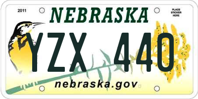 NE license plate YZX440