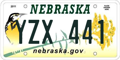 NE license plate YZX441