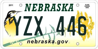 NE license plate YZX446