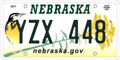 NE license plate YZX448