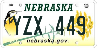 NE license plate YZX449
