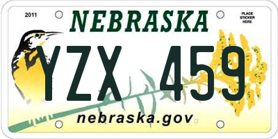 NE license plate YZX459