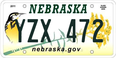 NE license plate YZX472