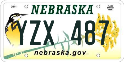 NE license plate YZX487