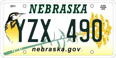 NE license plate YZX490