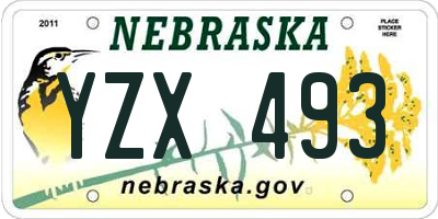 NE license plate YZX493