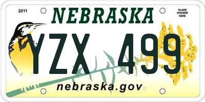 NE license plate YZX499