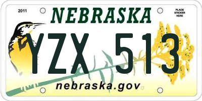 NE license plate YZX513