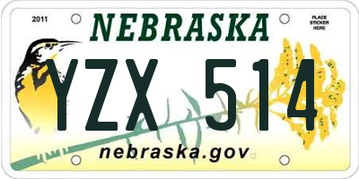 NE license plate YZX514