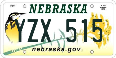 NE license plate YZX515