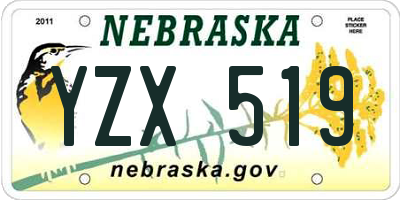 NE license plate YZX519