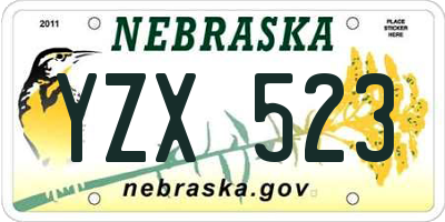 NE license plate YZX523
