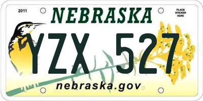 NE license plate YZX527