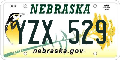 NE license plate YZX529