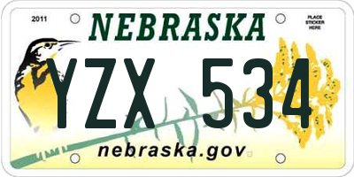 NE license plate YZX534