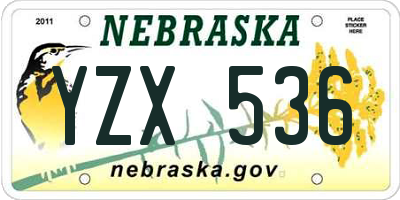 NE license plate YZX536