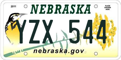 NE license plate YZX544