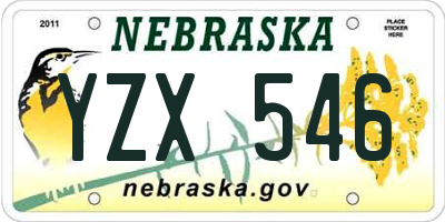 NE license plate YZX546