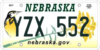 NE license plate YZX552