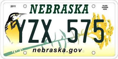 NE license plate YZX575
