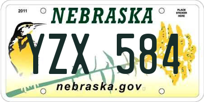 NE license plate YZX584