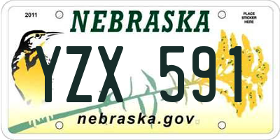 NE license plate YZX591