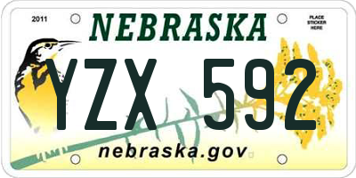 NE license plate YZX592