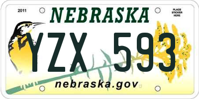 NE license plate YZX593