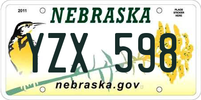 NE license plate YZX598