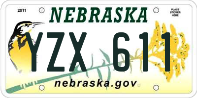NE license plate YZX611