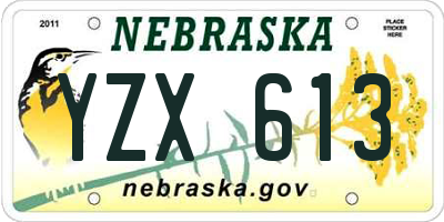 NE license plate YZX613