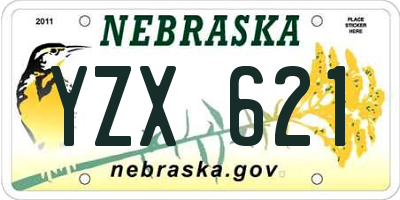 NE license plate YZX621