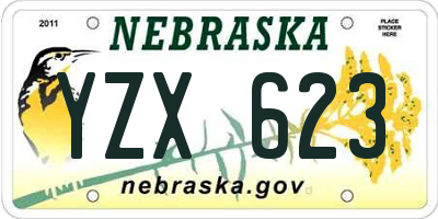 NE license plate YZX623