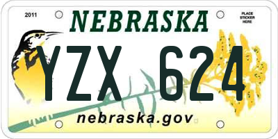 NE license plate YZX624