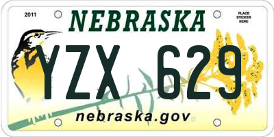 NE license plate YZX629