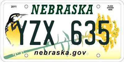 NE license plate YZX635