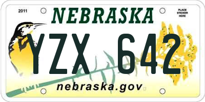 NE license plate YZX642