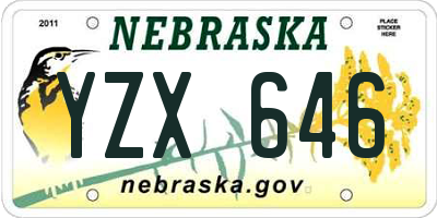NE license plate YZX646