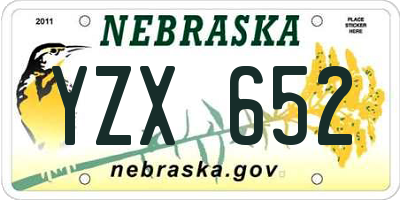 NE license plate YZX652