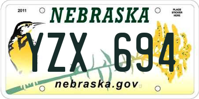 NE license plate YZX694