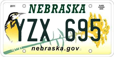 NE license plate YZX695