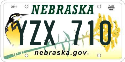 NE license plate YZX710
