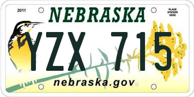 NE license plate YZX715